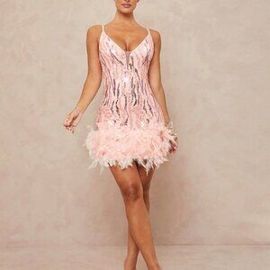Pink Elegant Women's Mini Dress